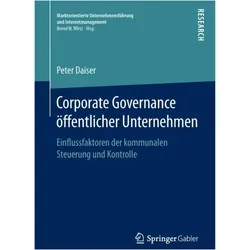 Corporate Governance ffentlicher Unternehmen, Fachbücher von Peter Daiser