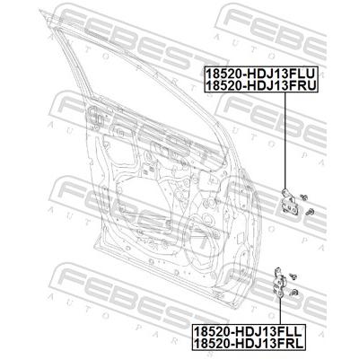 FEBEST Türscharnier 18520-HDJ13FLU oben für GM Opel