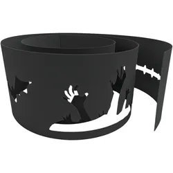 zaun|zu® Sichtschutzstreifen PP PREMIUM Halloween Graveyard Zaun Anthrazit 2,55m