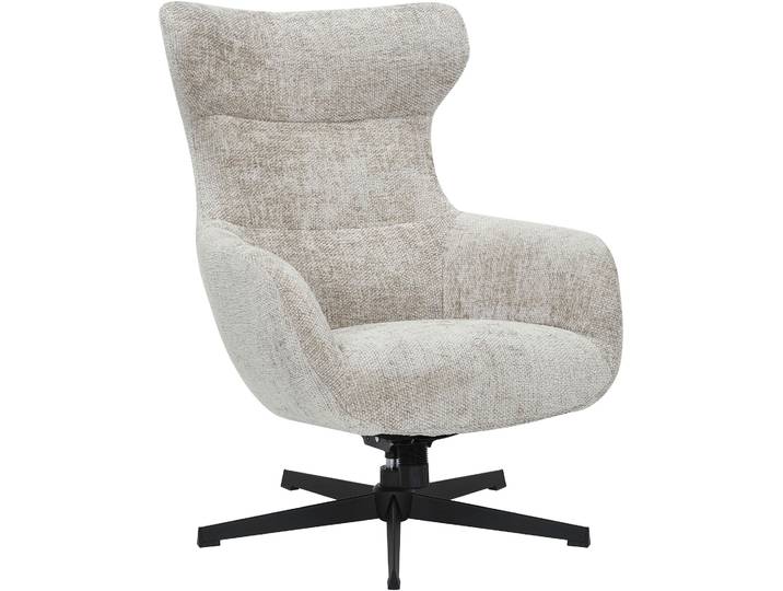 Sessel SALESFEVER Marvello, Chenillestoff, 360 Dreh- und Kippfunktion , hellgrau, B:72cm H:99cm T:86cm, Chenillestoff (100% Polyester), Metall, Sessel, Sessel, Komfortsessel mit ergonomischem Sitzkomfort und weichem Stoff