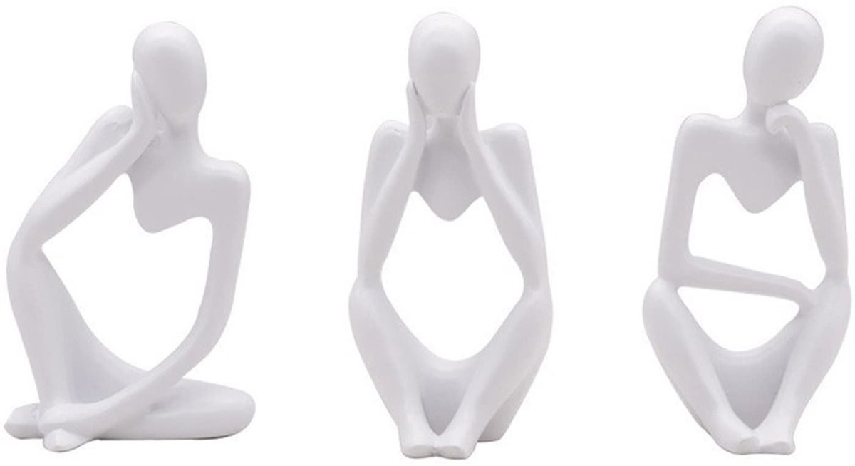 Abstracte sculptuur decoratieve figuur wit ornament voor op tafel