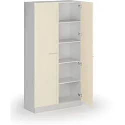 Metall-Aktenschrank mit Holztüren, zerlegt, 1950 x 1000 x 500 mm, Birke