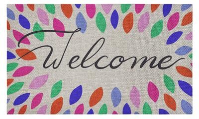 Stupell Leaf Pattern Welcome Sisal Door Mat,18x30