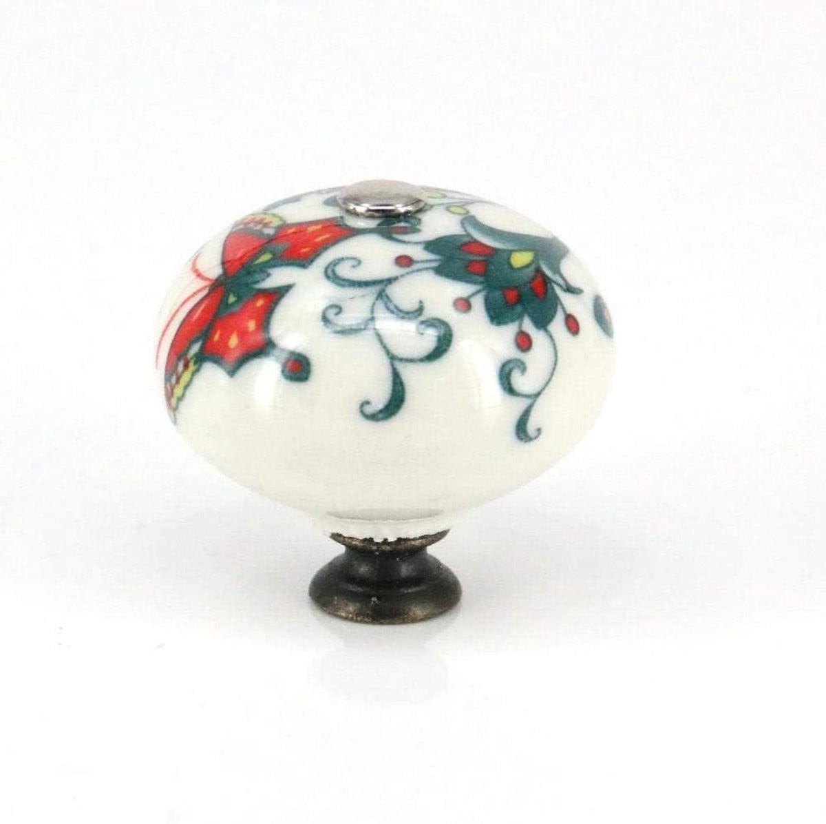 Blauwe handgeschilderde keramische deurknop en ladeknop met een diameter van 40 mm