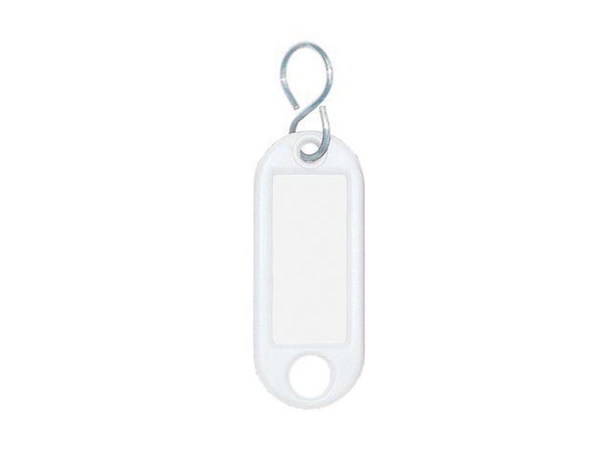 WEDO Sleutelhanger met S-ring, 2-gaats, Wit (pak van 10 stuks)