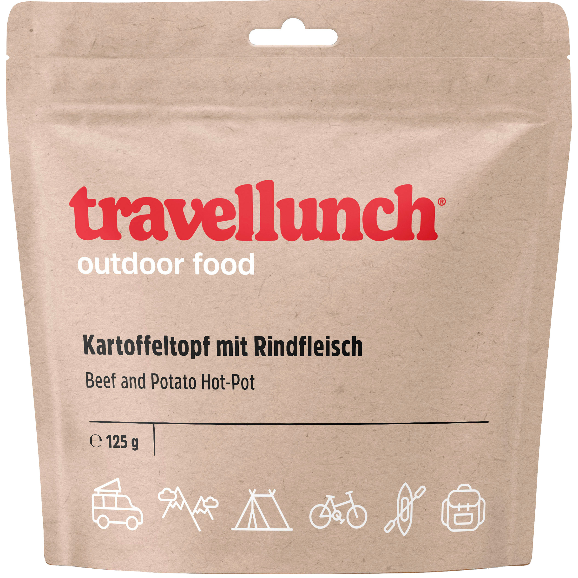 Travellunch Kartoffeltopf mit Rindfleisch Trekkingnahrung beige Größe 250G