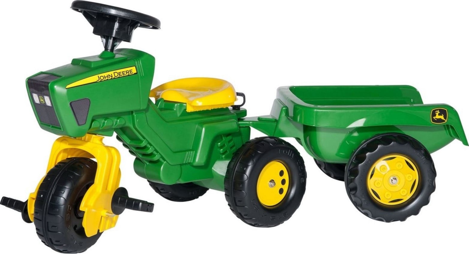 Rolly Toys John Deere tractor met geluidsstuur en aanhanger