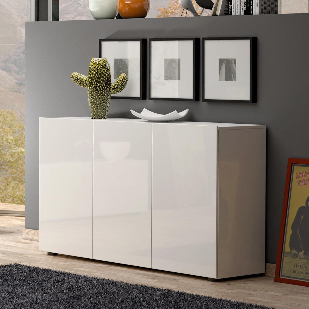17 Stories Tailar 135cm Sideboard White Gloss 79cm H X 135cm W X 38cm D