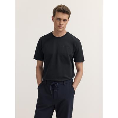 T-Shirt BUGATTI "Oversized Fit", Herren, Gr. XXL, 390, marine, 100% Baumwolle, unifarben, oversize, Rundhals, Shirts T-Shirt, Oversized Fit Baumwolle Rundhals Brustprint