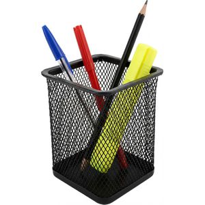 D.RECT Stiftehalter 110443, eckig, Metalldraht, 1 Fach, schwarz