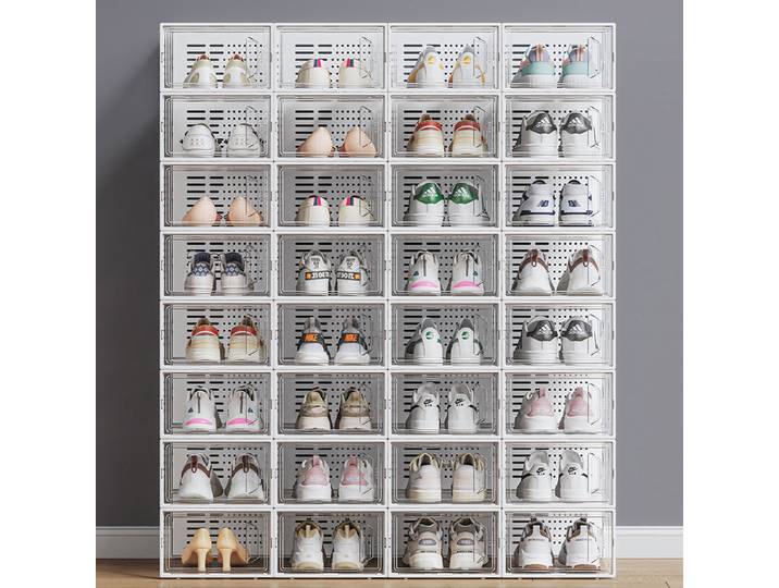 Boîte de rangement épaisse en plastique pour chambre à coucher, boîte de rangement pliante, type tiroir, armoire transparente, anti-poussière