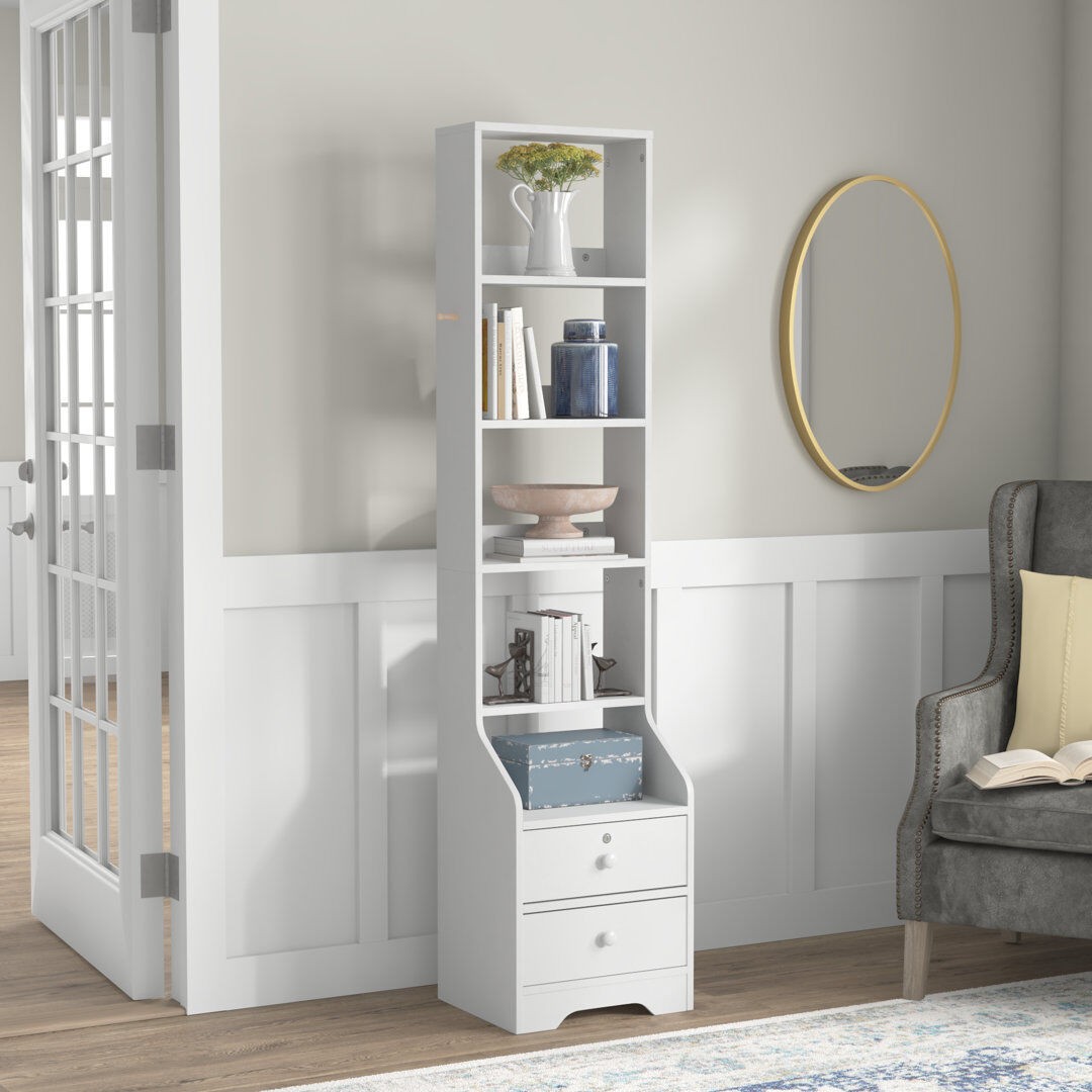 Lark Manor Saint-Andre Standard Bookcase White (5 Shelves) 174 cm. H x 40 cm. W x 34 cm. D