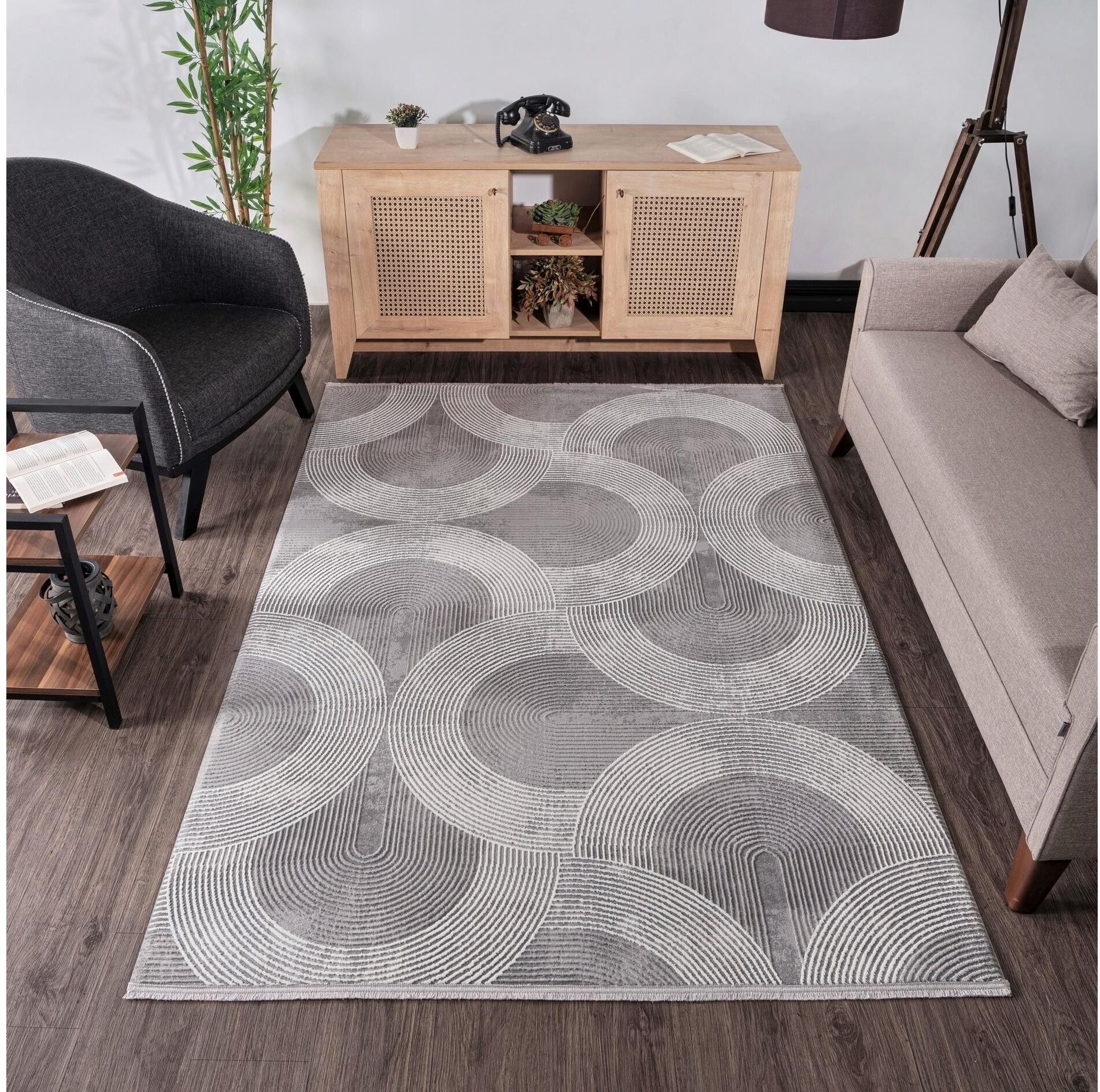 Teppich "Conceptum Hypnose Leo 2961", grau, B:100cm L:200cm, Polyester, Polypropylen, Teppiche, Teppich grau B : 100cm 1 Stk., L: 200cm