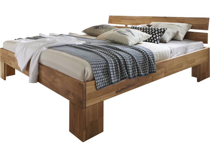 Home affaire Tommy, Futonbett, aus Massive FSC-zertifizierte Wildeiche, Futon Stil hohe Belastbarkeit: 200kg je Seite, Massivholz Scandi Design, Robust, stabil, In unterschiedlichen Breiten