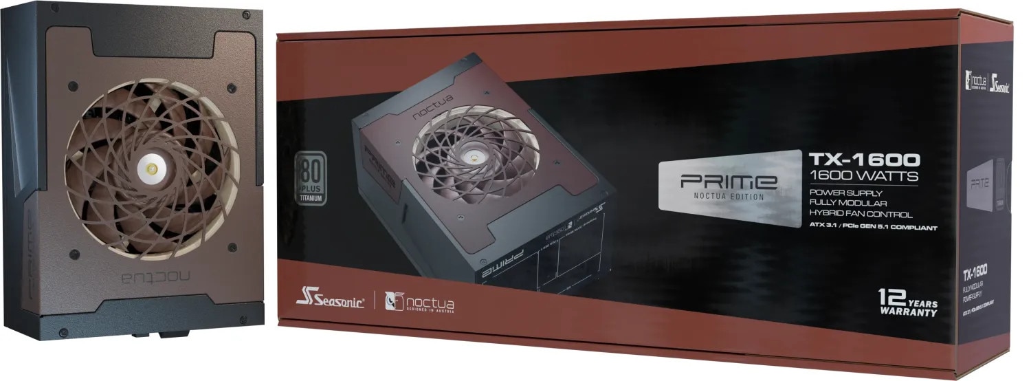 Sea Sonic SEASONIC PRIME TX-1600 Noctua Edition 1600 Watt 80+ Titanium voll modular SS Prime TX-1600 EU/ROW