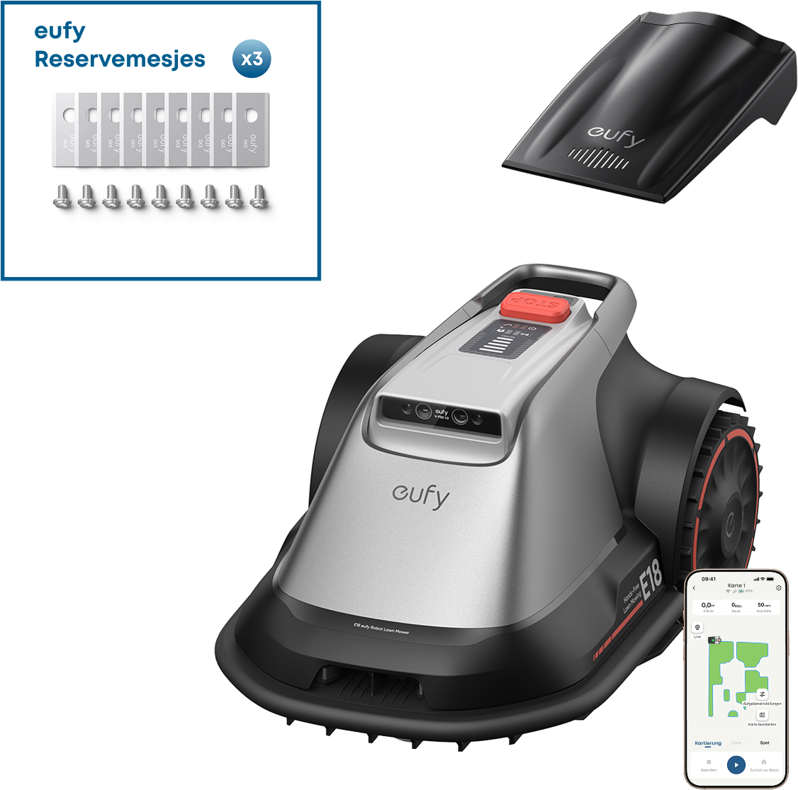 eufy Robotgrasmaaier E18 + eufy Replacement Blade Set