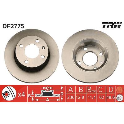 Trw Bremsscheibe [Hersteller-Nr. DF2775] für Skoda