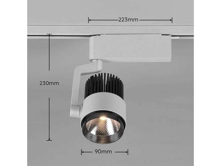 Trio Lighting LED-Schienenspot Radiator für DUOline, titan matt, CCT Radiator, dimmbar, alu / grau / zink, für Wohn- / Esszimmer, Metall, Modern, Schienensysteme