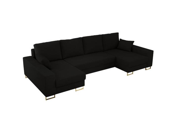 WOHNLANDSCHAFT DORIAN U Bouclé Schwarz