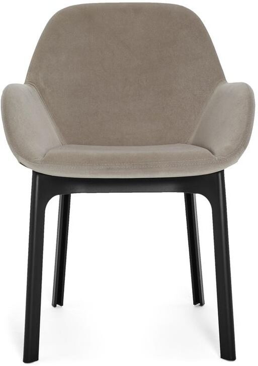 Kartell Clap Sessel (schwarz / Stoff Aquaclean® natur) schwarz / Stoff Aquaclean® natur
