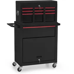 M MCombo 2 in 1 Werkstattwagen inkl. Koffer mit 6 Fächern, 1 Schrank & 6 Haken, Werkzeugwagen Leer ohne Werkzeug, Rollwagen Metall Abschließbar, für Werkstatt, 33x81x108cm, 0097