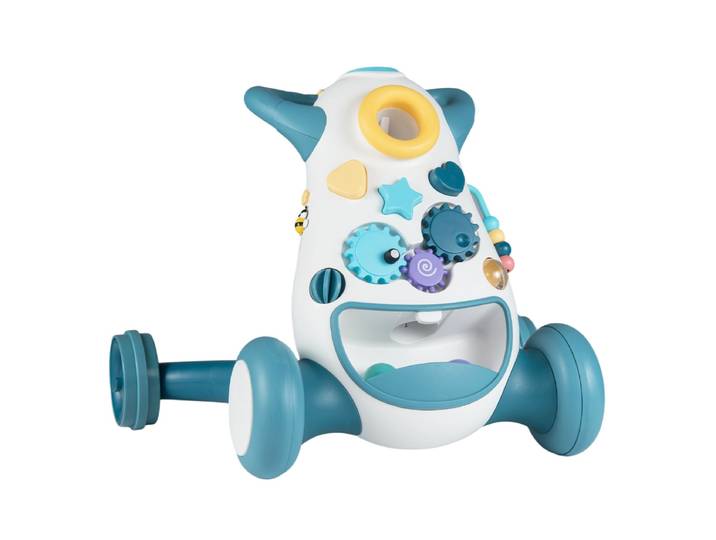 Loopwagen Babywalker met Muziek en Licht Interactieve Loopwagen voor Kinderen van 12-36 Maanden-Blauw