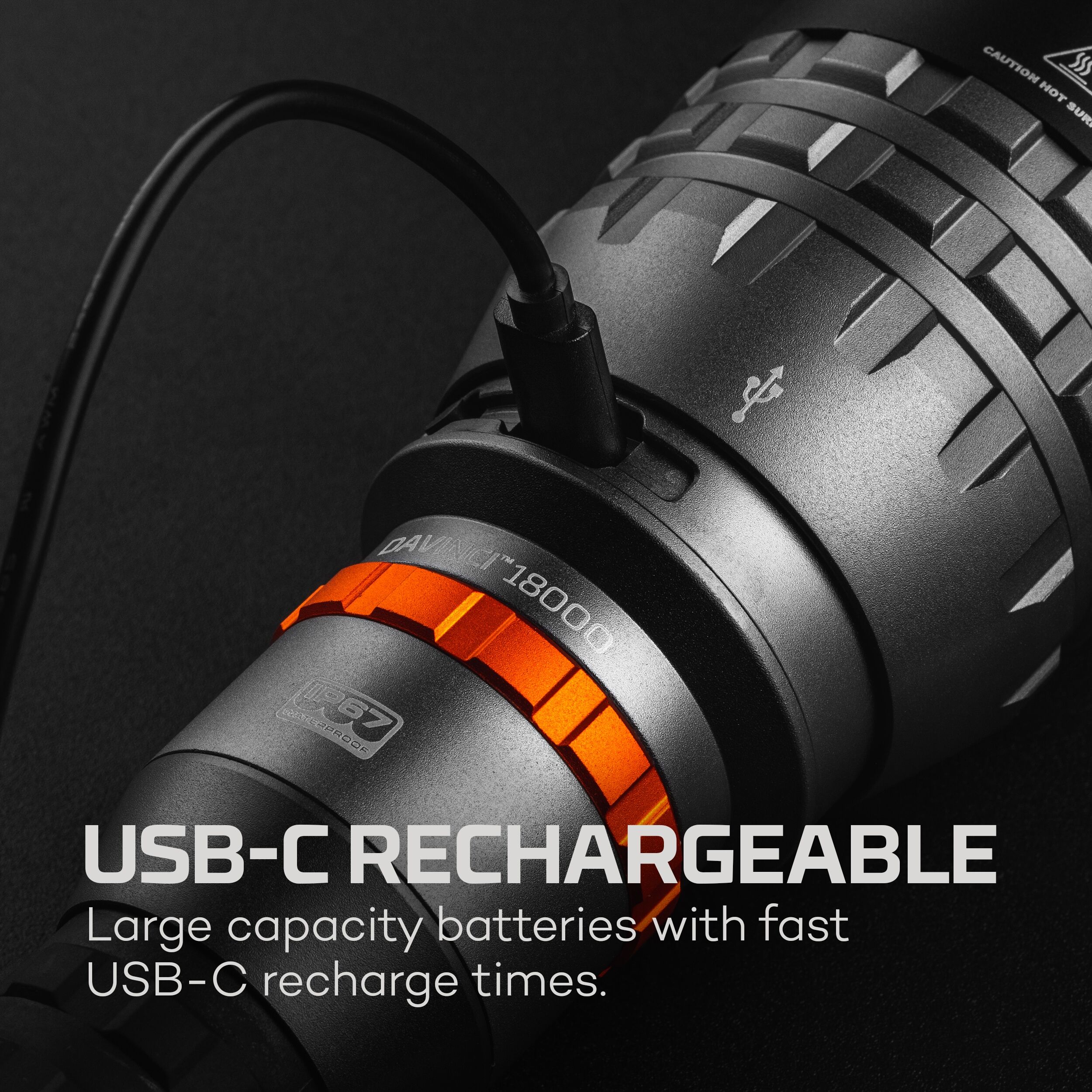 LED Taschenlampe NEBO "Nebo DAVINCI™ 18000", schwarz (grau), H:35cm L:6,5cm T:6,5cm, Aluminium, Mobilleuchten