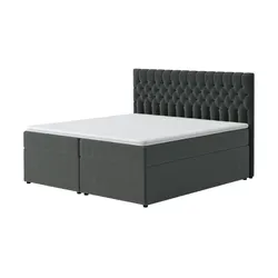 Boxbett mit Bettkasten Belek , grau , Maße (cm): B: 160 H: 125