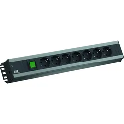 Bachmann, Steckdosenleiste, 300.007 Innenraum 7AC-Ausgänge 2m Schwarz (7x, CEE 7/3, 2 m)