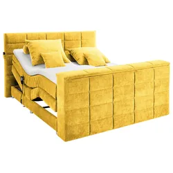 Boxspringbett Denver Gelb ca. 180x200 cm mit Topper