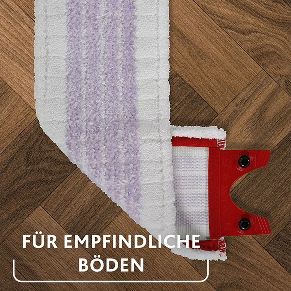 Wischbezug VILEDA "Vileda ULTRAMAX Care Ersatzbezug", weiß (weiß, rosa), B:14cm H:27,5mm T:2,5cm, gewirkt, Mikrofaser, Putztücher, Wischbezug, aus 100% recycelten Mikrofasern