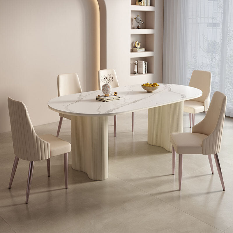 Ebern Designs Oval Dining Table White 180cm