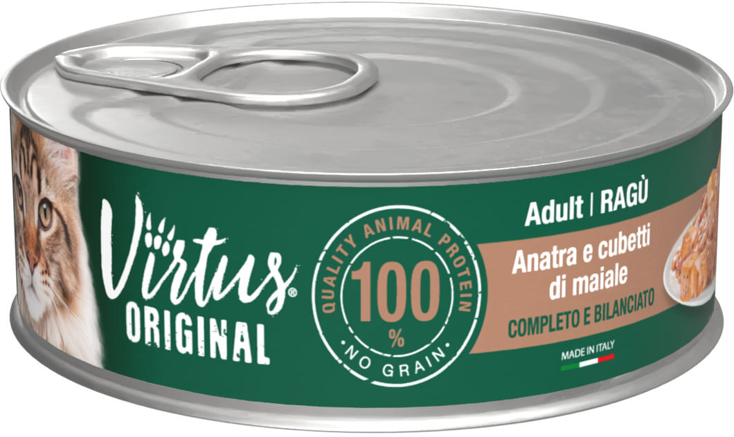 Virtus Cat Original Ragù Lattina Multipack 12x85G ANATRA E MAIALE
