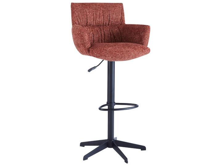 Dieter Knoll Barhocker, Rost, Metall, Drehkreuz, 58x88-112x58 cm, Sitzfläche 360° drehbar, automatische Rückholfunktion, Esszimmer, Barmöbel, Barhocker