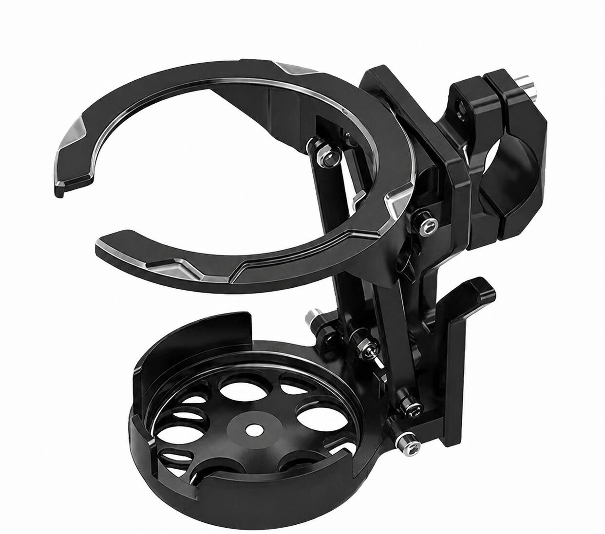 INF Porte-gobelet pliable pour moto et vélo électrique, fixation par collier 18mm-32mm, noir