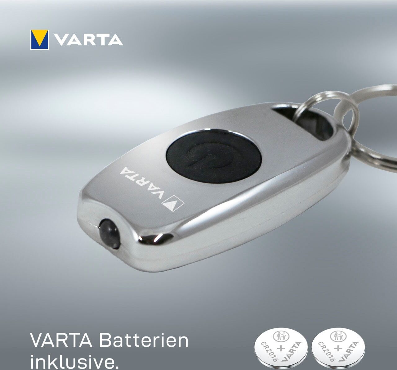 Varta Taschenlampe "Metal Key Chain Light", silber (silberfarben), Mobilleuchten, Taschenlampe