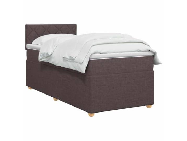 vidaXL Boxspringbett mit Matratze Dunkelbraun 80 x 200 cm Stoff Angenehmer Komfort mit Höhenanpassung, Sorge für eine coole Stimmung mit integrierter Beleuchtung, Beste Unterstützung und