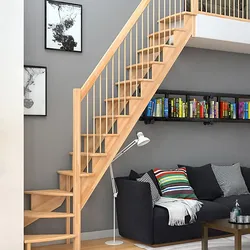 DOLLE Raumspartreppe Wangentreppe Lyon, 65 cm, 1/4 gewendelt,Buche,Holzgeländer rechts,unbehandelt