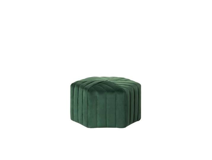 Pouf en velours vert - Beliani - MURIETTA - Forme hexagonale - Décoratif - Intérieur