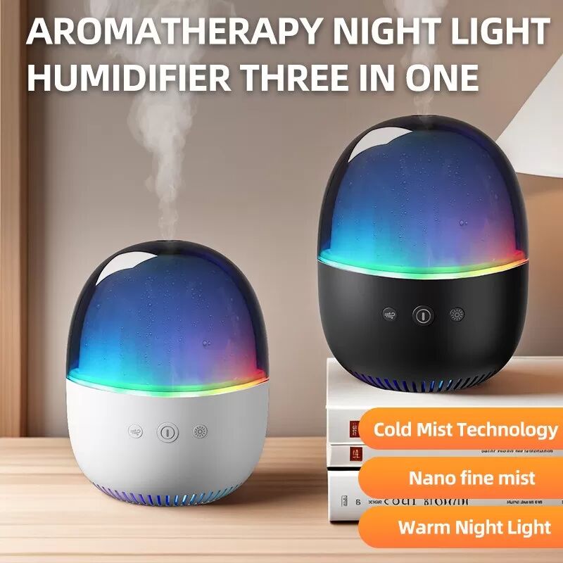 INF 3-in-1 Aroma Diffuser, Nachtlicht & Luftbefeuchter mit Farbwechsel-LED Schwarz