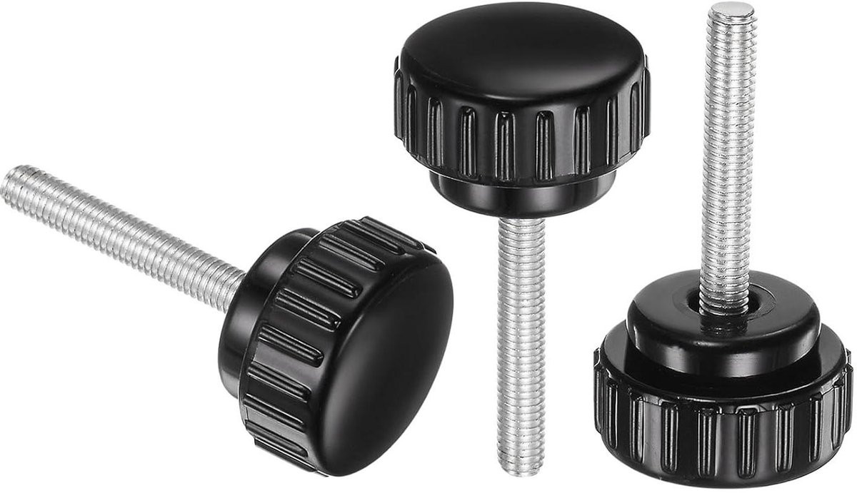 20 stuks Handgrepen M5 Vergrendelingsknoppen met Geribbelde Grip voor Apparatuur Verstellen - Zwart - M5 x 40mm