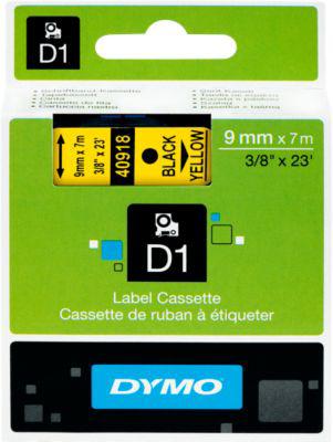 DYMO® Schriftbandkassette D1 40918, 9 mm, gelb/schwarz