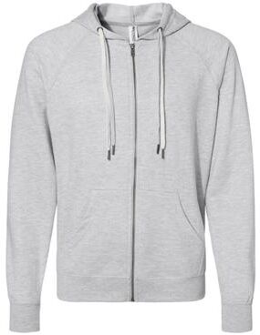 Independent Trading Co. SS1000Z Loopback Terry Zip Hoodie in Heather size Small   Cotton/Polyester Blend