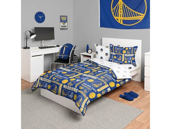 FOCO Golden State Warriors NBA Team Color Bett in Einer Tasche, 5-teiliges Set, Doppelbett