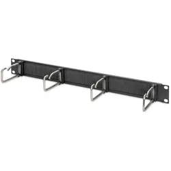 Digitus Kabelrangierpanel mit Stahlbügeln und Bürstenleiste für 482,6 mm (19")-Schränke, 1HE