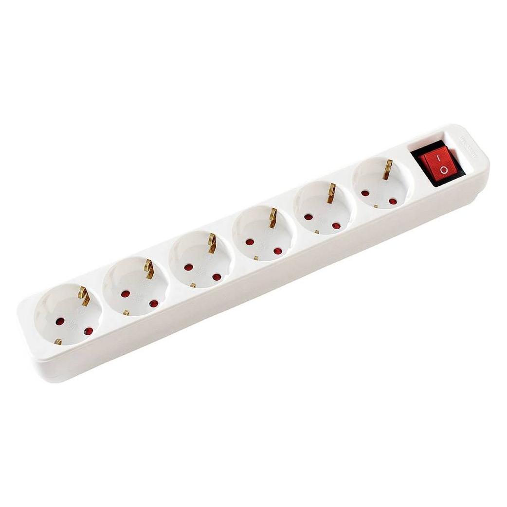Value 6-fach Steckdosenleiste mit Schalter weiss 6m (6x, CEE 7/3, 6 m) (19.99.1086)