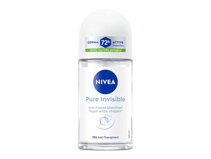 NIVEA Déodorant Femme Aisselles Pure Invisible Protection 72h Bille 50 ml