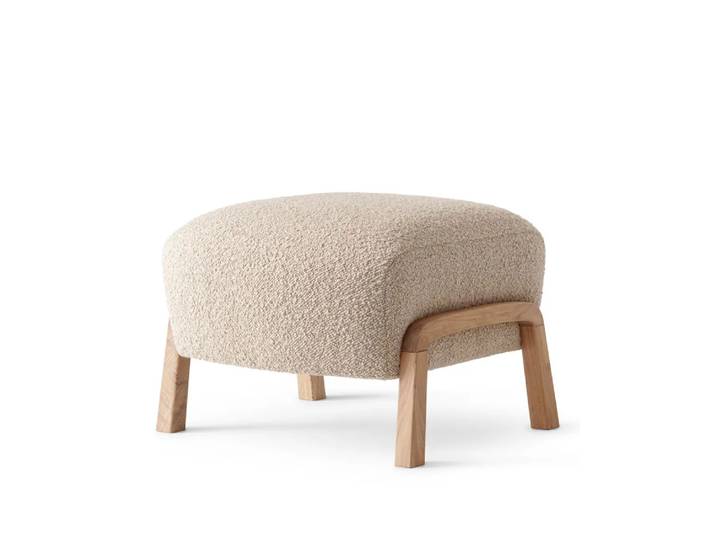 &Tradition Wulff ATD3 Fußhocker Stoff karakorum 003 beige, Eichenbeine weiß geölt