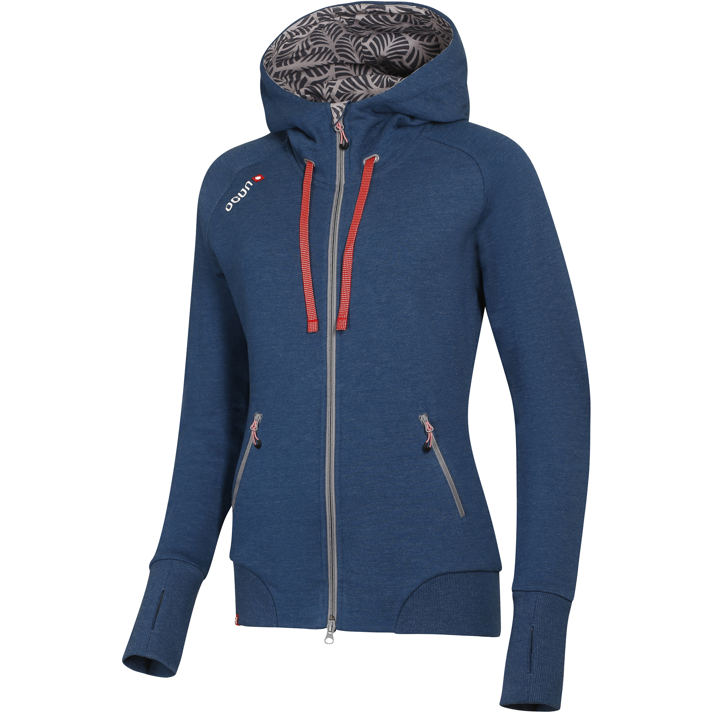 Ocun Zipper Damen Hoodies blau Größe M Trekking Elastisch