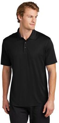 Sport-Tek ST725 PosiCharge Re-Compete Polo Shirt in Black size 4XL   Polyester